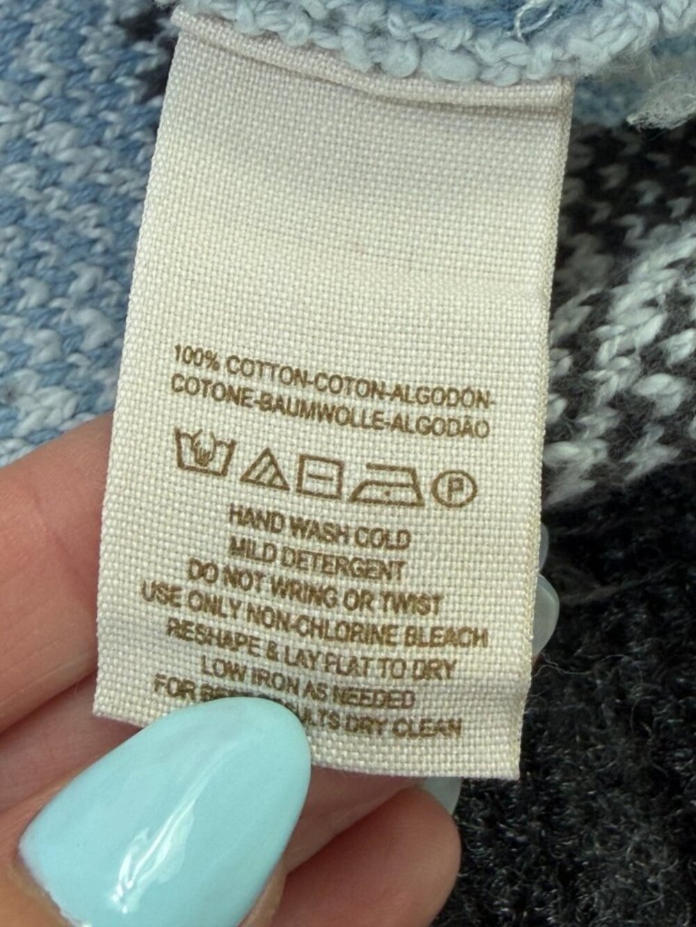 Free People Baja Hoodie Crop Sweater XS Blue Green Boho - Picture 6 of 6